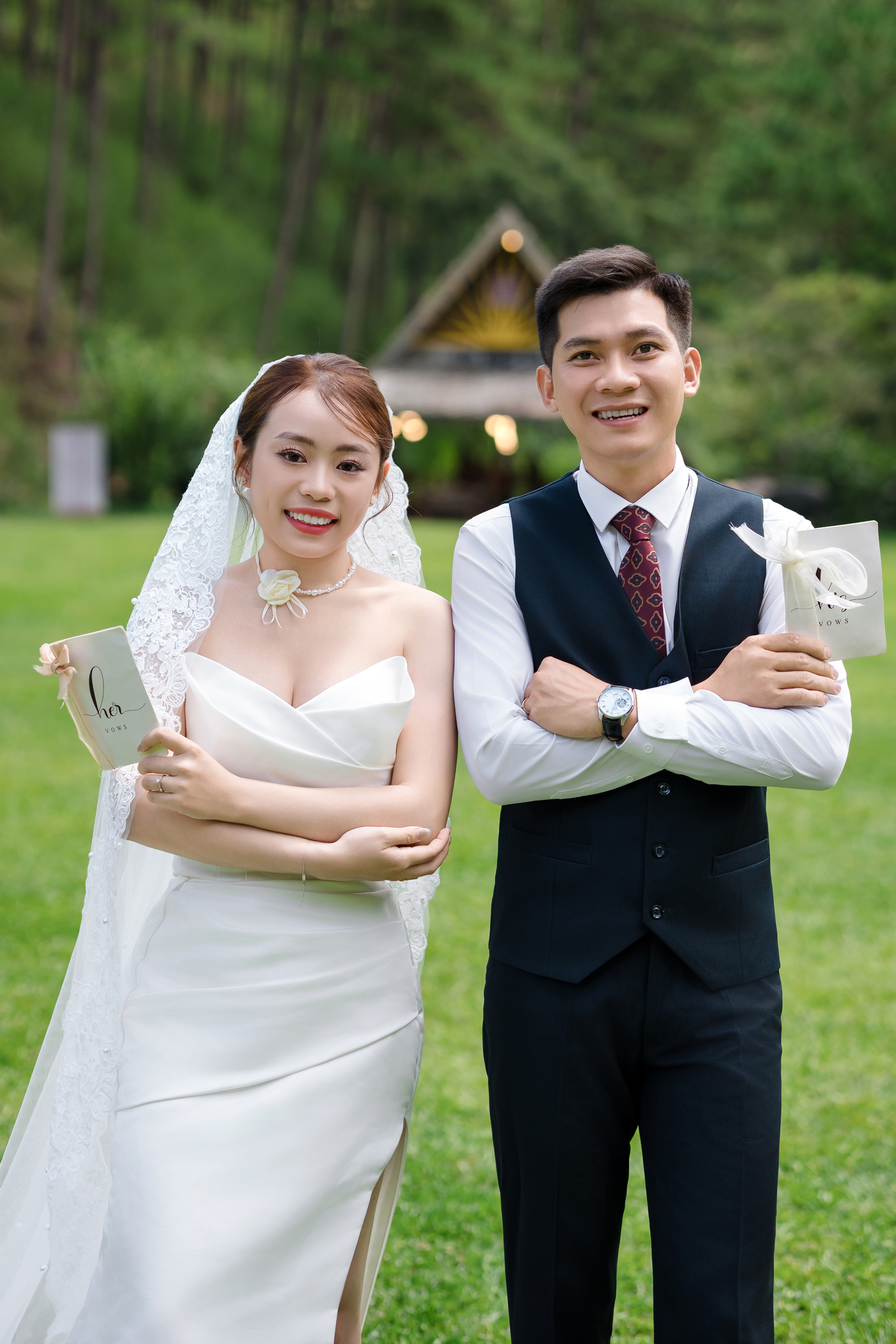 The couple sharing a beautiful moment together